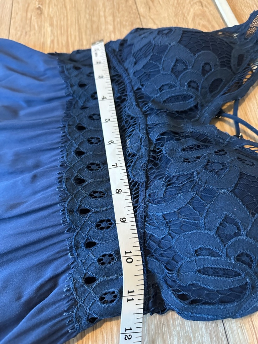 Magnolia -Navy Lace-Back Boho- Maxi Dress - Picture 4 of 7